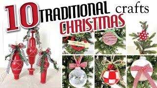 10 Traditional Red and White Christmas DIY Ornaments  Dollar Tree Holiday Crafts