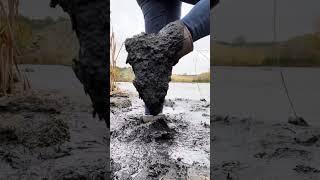 Grey Ugg boots in mud