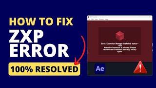 How to Fix ZXP Installer Error Extension Manager init failed  Error Installing AE Motion Bro