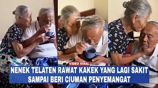 Bikin Terharu Nenek Telaten Rawat Kakek Yang Lagi Sakit Sampai Beri Ciuman Penyemangat