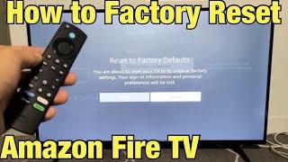 Amazon Fire TV How to Factory Reset back to factory default