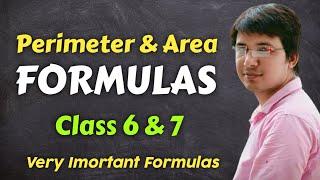 Mensuration Formulas  Perimeter and Area Formulas for Class 6 & 7  By Sarver Sir