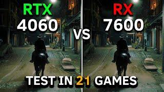 RX 7600 vs RTX 4060  Test In 21 Games at 1080p  2024