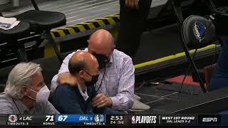 Steve Balmer nearly chokes a guy Clippers vs Mavs