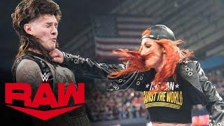 Becky Lynch punches “Dirty” Dom and brawls with Rhea Ripley Raw highlights March 25 2024