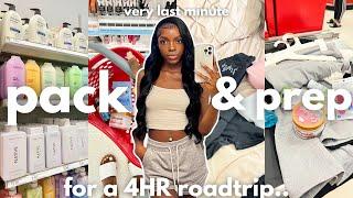 *very last minute* prep & pack with me for a 4 HOUR roadtrip to the DMV  shopping outfits & MORE