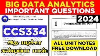 CCS334 Big Data Analytics Important Question 2024  BDA Important Question  Regulation 2021