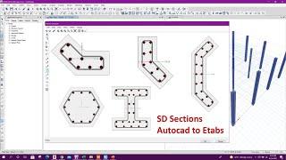 Import Complex Column Shapes in Etabs from Autocad using Excel