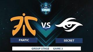 Fnatic vs Secret  Game 3  ESL One Katowice 2018