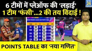 IPL Points Table 2024 Scenario एक टीम प्लेऑफ में आई 6 के बीच लड़ाई एक फंसी और 2 की विदाई