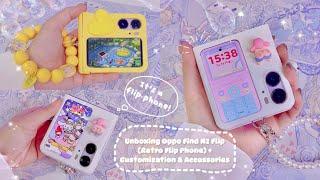 Unboxing Flip Phone  Oppo Find N2 Flip 2023  Retro Aesthetic Phone + Customization & Accessories