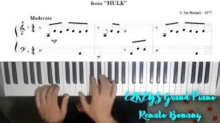 THE LONELY MAN - THEME from  HULK   PIANO SCORE  SCROLLINGPartitura