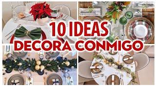 10 IDEAS de ULTIMO MINUTO para NAVIDAD DECORA tu COMEDOR y MESA Navidad 2024