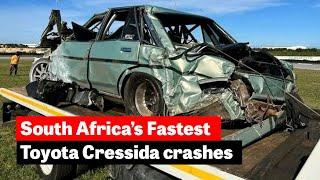 South Africas fastest Toyota Cressida crashes in drag race