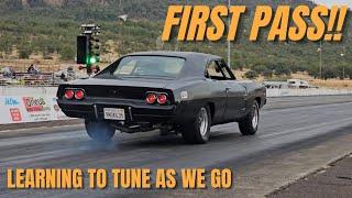 Our 1968 Dodge Charger Makes Its FIRST Pass Down the Dragstrip Test n Tune Before Redwood Rally