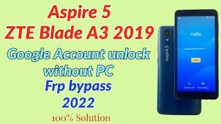 Aspire 5 ZTE Blade A3 2019 Google Account unlock without PC. FRP Bypass without PC