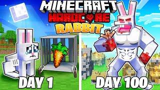 I Survived 100 DAYS as a RABBIT in HARDCORE Minecraft