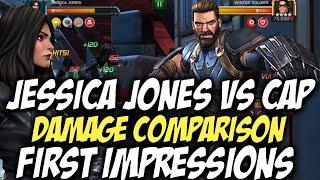 Jessica Jones Vs Captain America Infinity War Damage Comparison  Marvel Contest Of Champions