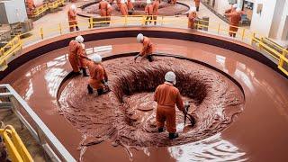 COMO se HACE el CHOCOLATE con LECHE en BARRA ASÍ se HACEN más de 200000 BARRAS de CHOCOLATE al día