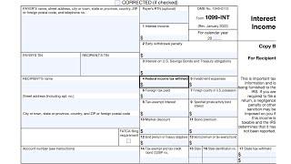 IRS Form 1099-INT walkthrough Interest Income