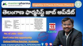 TELANGANA PHARMACIST GRADE II NOTIFICATION UPDATE  MASTERS PHARMA