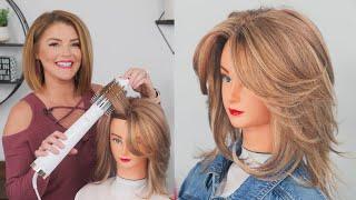 How To Blow Dry DIY Layered Haircut with Blowout Brush
