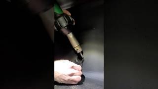 HDPE Hand Welding in a dark vessel with a headlight - Plastic Fabrication - Heat Gun