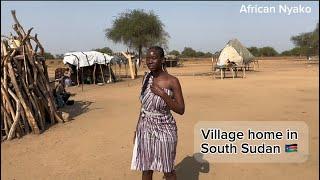 Village Cattle Keeper’s Homestead Tour African Village Life in South Sudan  #shortvideo #lifest