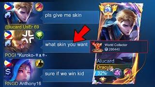 ALUCARD NO SKIN BUT WORLD COLLECTOR PRANK IN MCL - Mobile Legends