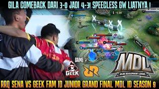 SPEECHLESS GW LIATNYA DARI 3-0 JADI 4-3 INI DIA JUARA MDL ID SEASON 9 GAME 7 RRQ VS GEEK FAM JR