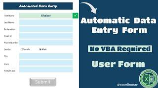 Automated Data Entry Software in Excel No VBA Required  Data Entry in Excel  Automated User Form
