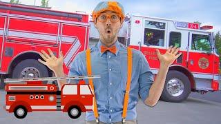 Blippi Learns Trucks at the Fire Station and More  Educational Videos for Toddlers