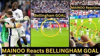 Kobbie MAINOO Crazy reaction to Jude Bellingham & Harry Kane goal vs Slovakia  Man United news