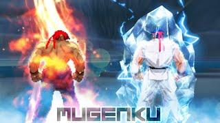 Ryu with Ice & Lightning Power vs Evil Ryu Ryu-Verse Street Fighter MUGEN