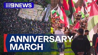 Protesters march through Australian cities on eve of October 7 attack anniversary  9 News Australia