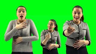 Girl Expressions Green Screen  Graphics & Animation