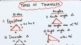 What are different types of Triangles I Different types of Triangles I Classification of Triangles