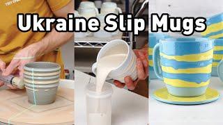 Ukraine Drippy Slip Mugs - Full Process