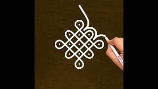 Easy small rangoli design  small daily kolam simple muggulu design 5X1 Easy & Simple Rangoli