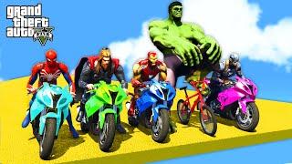 ¡LA CARRERA de LOS VENGADORES en GTA 5  SPIDERMAN THOR IRONMAN HULK Y CAP. AMÉRICA  GTA 5 MODS