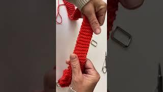 #short Como poner hebilla para asa de bolso regulable #knitting #asabolsoregulable #labores_y_punto