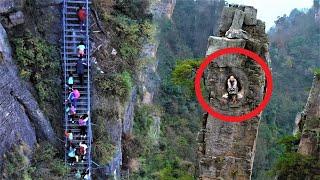 The Most Dangerous Cliff Road to School  Rural Life on the Cliff  Amazing lifestyle