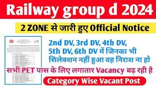 Railway group d 2 Zone Official Notice Update Category Wise Vacant Post