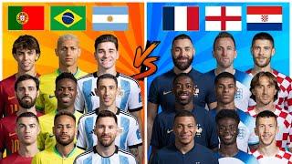 Argentina Brazil Portugal  France England Croatia  Trio Comparison 