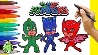 How to Draw PJ MASKS Easy 🟢 Easy Drawing for Kids