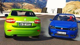 RENAULT vs FİAT Ailesi Arabalar Dağ Parkurunda Yarışıyor - GTA 5