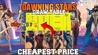 DAWNING STARS EVENT 2023  Cheapest Price To Get 1200 and 1700 Crests - MLBB