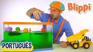 Blippi Português Afunda ou Flutua  Vídeos de ciência para crianças  Vídeos Educativos