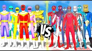 TEAM POWER RANGERS VS TEAM SPIDERMAN - EPIC BATTLE