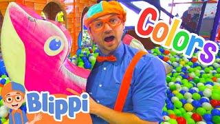 Blippi Learns Colors at the Indoor Play Place LOL Kids Club  Blippi Full Episodes  Blippi Toys